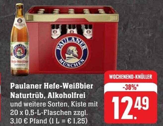 Paulaner Hefe Weißbier Naturtrüb Alkoholfrei und weitere Sorten Kiste