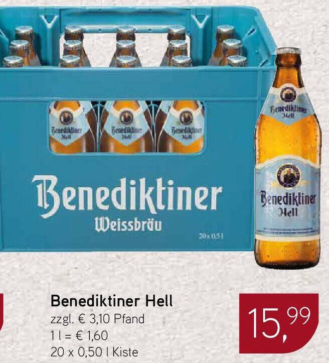 Benediktiner Hell 20 X 0 50 L Kiste Angebot Bei Dornseifer