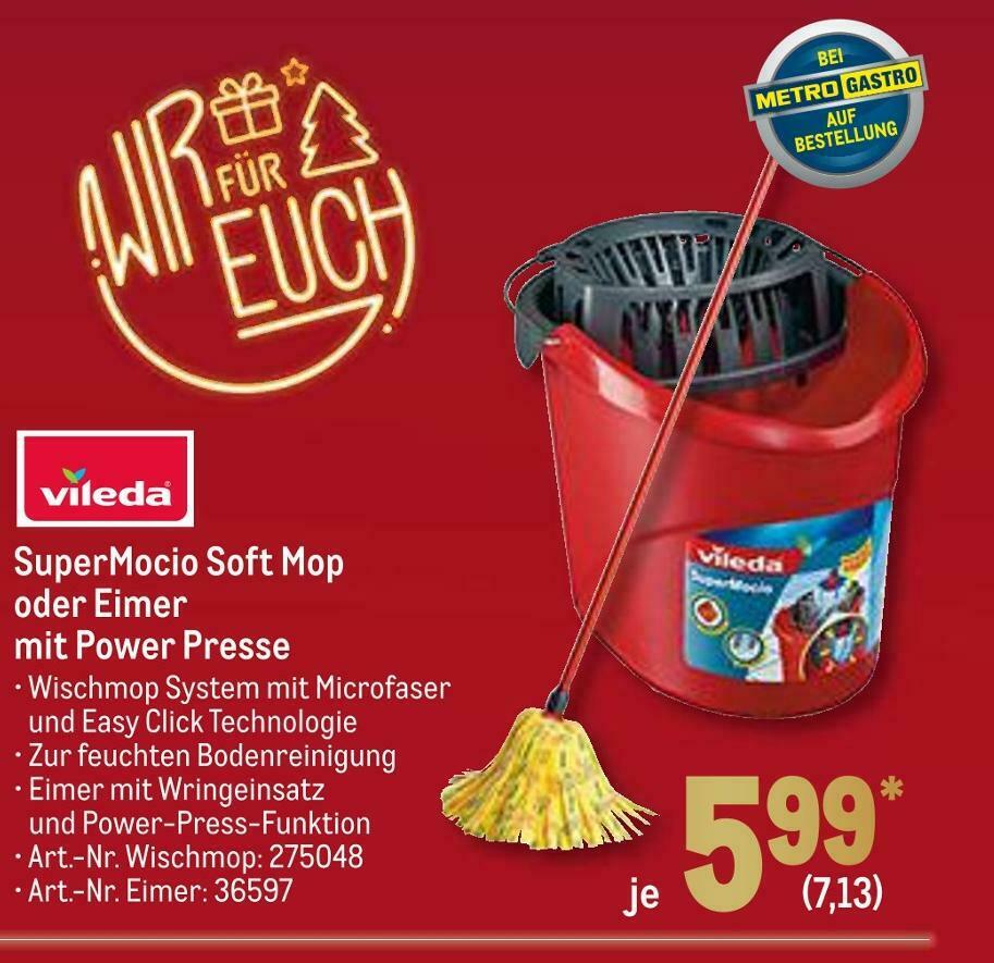 Vileda Supermocio Soft Mop Oder Eimer Mit Power Presse Angebot Bei Metro