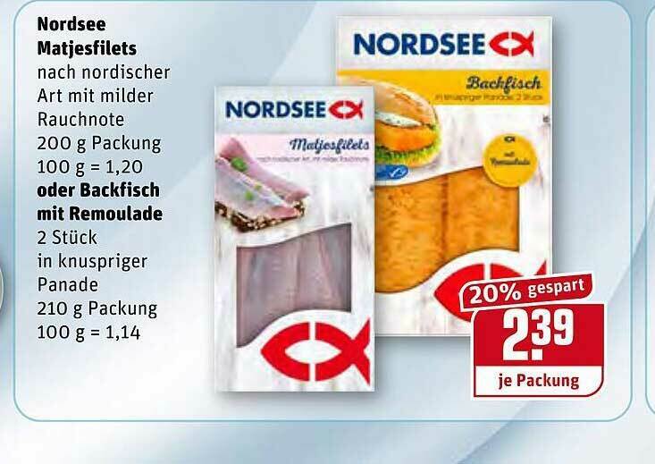 Nordsee Matjesfilets Oder Backfisch Mit Remoulade Angebot Bei REWE Kaufpark