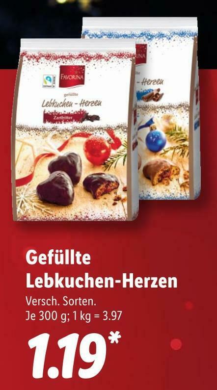 Favorina gefüllte lebkuchen herzen Angebot bei Lidl