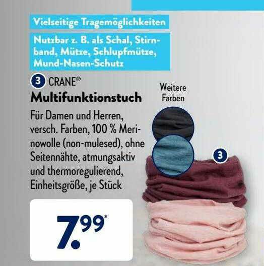 Crane Multifunktionstuch Angebot bei Aldi Süd