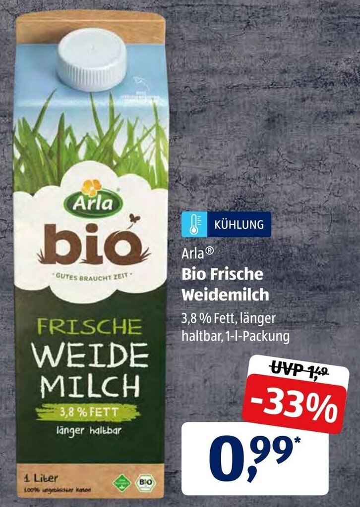 Arla Bio Frische Weidemilch L Angebot Bei Aldi S D