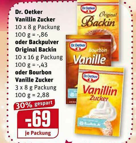 Dr Oetker Vanillin Zucker Oder Backpulver Original Backin Oder Bourbon