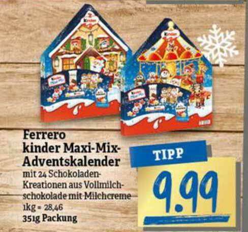 Ferrero Kinder Maxi Mix Adventskalender Angebot Bei Nah Gut