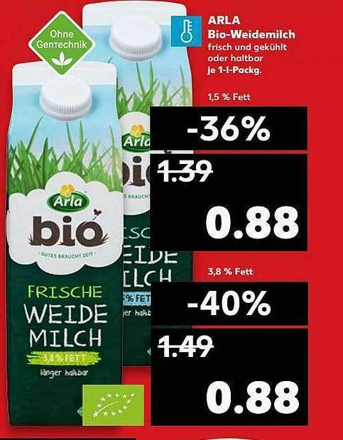 Arla Bio Weidemilch Angebot Bei Kaufland