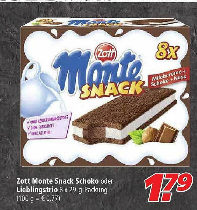 Zott Monte Snack Schoko Oder Lieblingstrio Angebot Bei Marktkauf