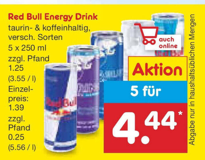 Red Bull Energy Drink Ml Angebot Bei Netto Marken Discount