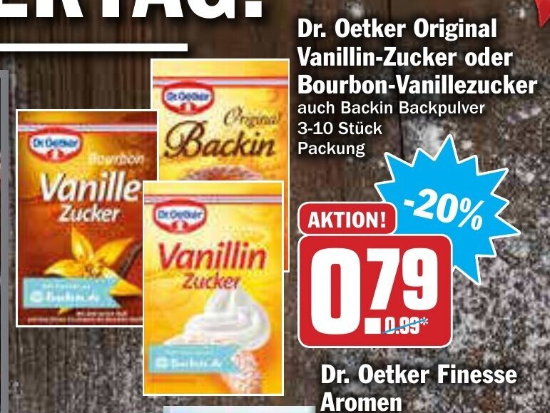 Dr Oetker Original Vanillin Zucker Oder Bourbon Vanillezucker Angebot