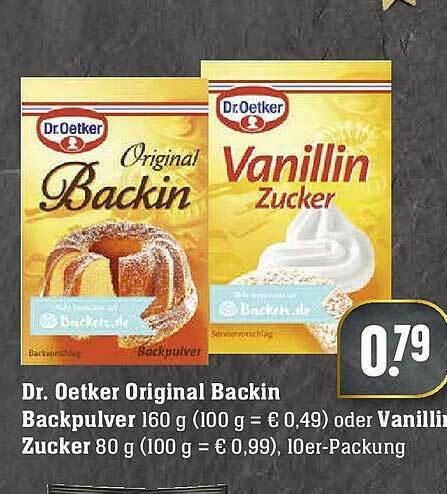 Dr Oetker Original Backin Backpulver Oder Vanillin Zucker Angebot Bei