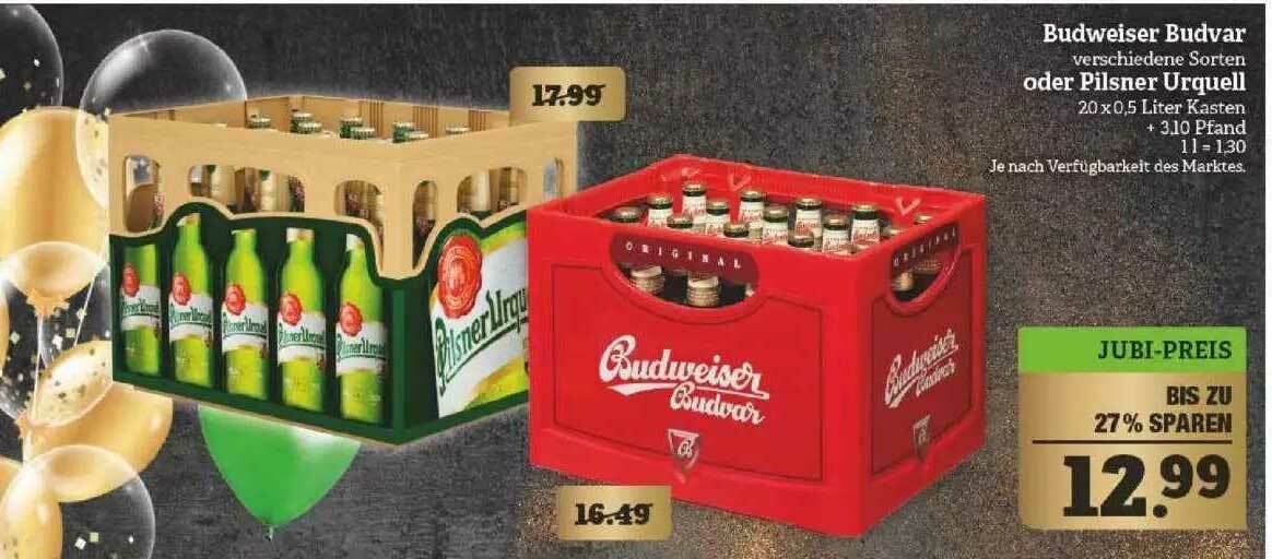 Budweiser Budvar Oder Pilsner Urquell Angebot Bei Marktkauf