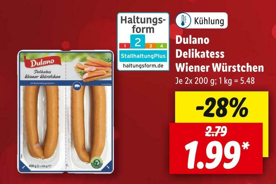 Dulano Delikatess Wiener W Rstchen Angebot Bei Lidl