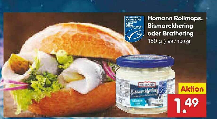 Homann Rollmops Bismarckhering Oder Brathering Angebot Bei Netto