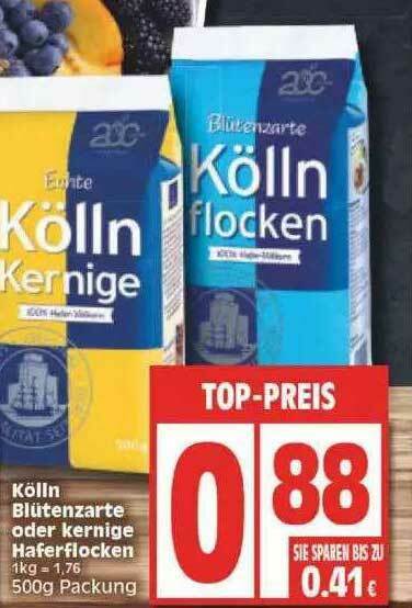 K Lln Bl Tenzarte Oder Kernige Haferflocken Angebot Bei Edeka