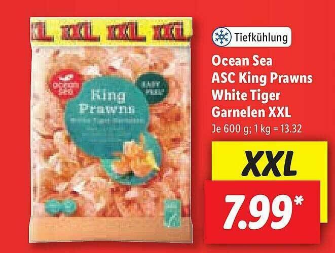 Ocean Sea Asc King Prawns White Tiger Garnelen XXL Angebot Bei Lidl