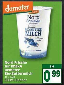 Nord Frische F R Demeter Bio Buttermilch Angebot Bei Edeka