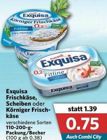 Exquisa Frischk Se Scheiben Oder K Rniger Frisch K Se Angebot Bei Combi