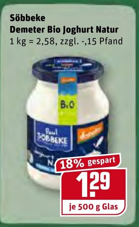 S Bbeke Demeter Bio Joghurt Natur G Angebot Bei Rewe