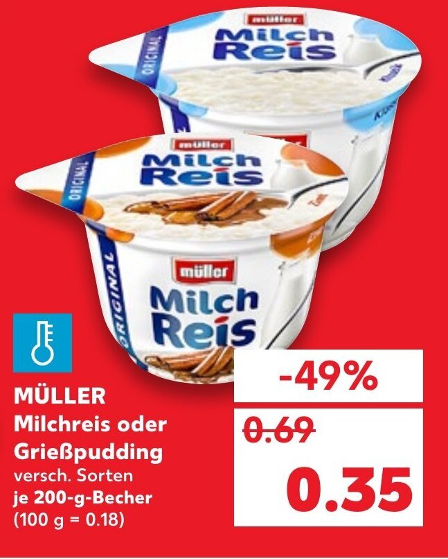 M Ller Milchreis Oder Grie Pudding G Becher Angebot Bei Kaufland