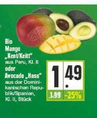 Bio Mango Kent Oder Keitt Oder Avocado Hass Angebot Bei Edeka