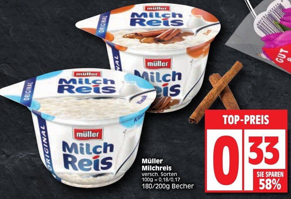 M Ller Milchreis G Becher Angebot Bei Edeka