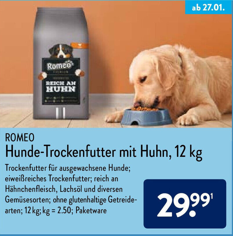 Romeo Hunde Trockenfutter Mit Huhn Kg Angebot Bei Aldi Nord