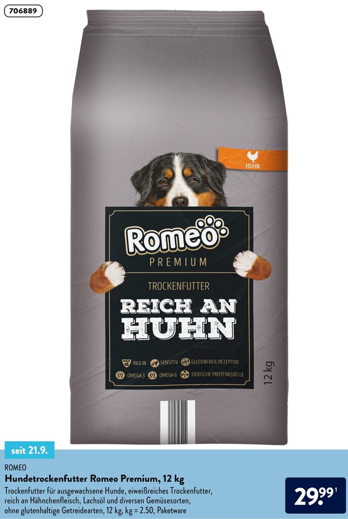 Romeo Hundetrockenfutter Romeo Premium Kg Angebot Bei Aldi Nord