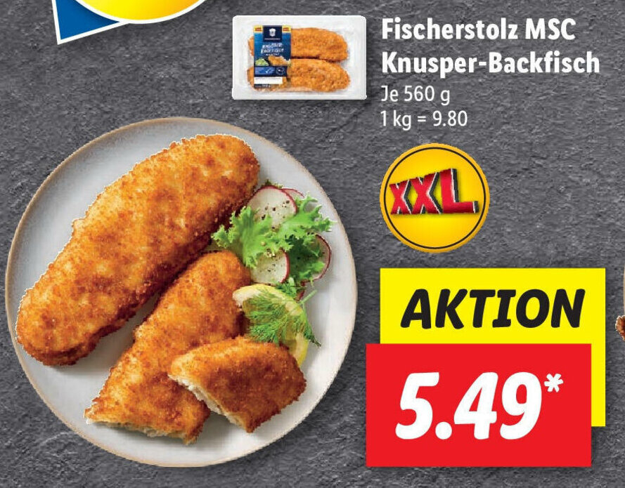 Fischerstolz MSC Knusper Backfisch 560g Angebot Bei Lidl