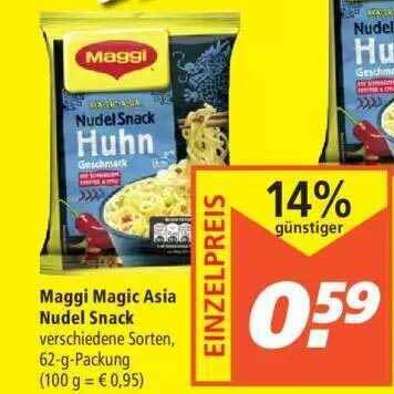 Maggi Magic Asia Nudel Snack Angebot Bei Marktkauf