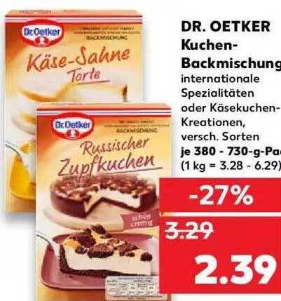 Dr Oetker Kuchen Backmischung Angebot Bei Kaufland