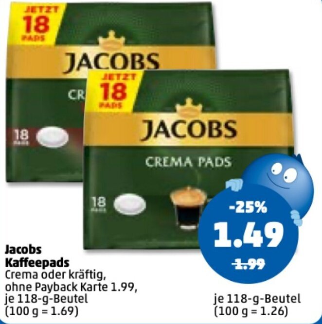 Jacobs Kaffeepads G Beutel Angebot Bei Penny