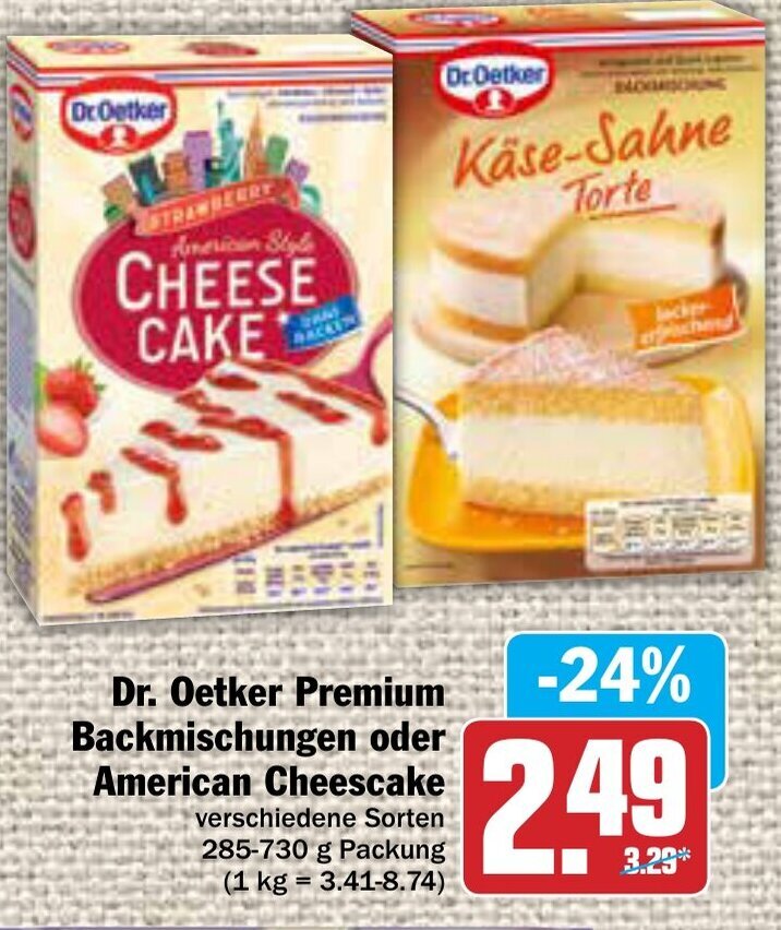 Dr Oetker Premium Backmischungen Oder American Cheesecake G