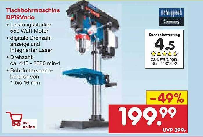 Scheppach Tischbohrmaschine Dp19vario Angebot Bei Netto Marken Discount