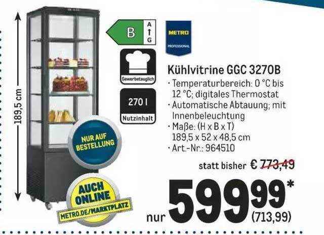 Kühlvitrine Ggc 3270b Angebot bei METRO