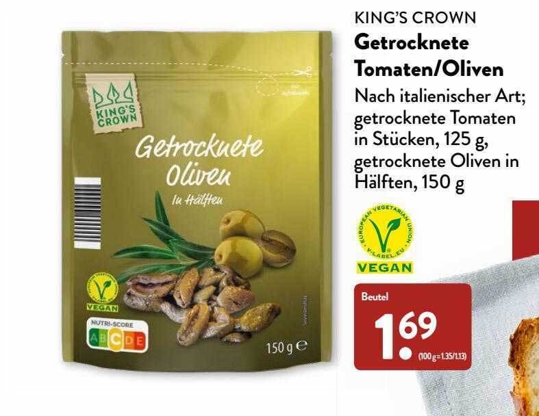 King S Crown Getrocknete Tomaten Oliven Angebot Bei Aldi Nord