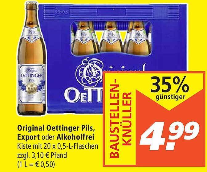 Original Oettinger Pils Export Oder Alkoholfrei Angebot Bei Marktkauf