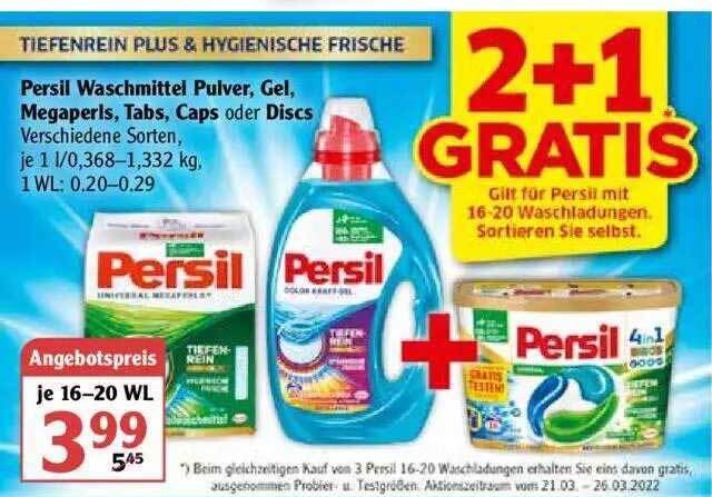 Persil Waschmittel Pulver Gel Megaperls Tabs Caps Oder Discs