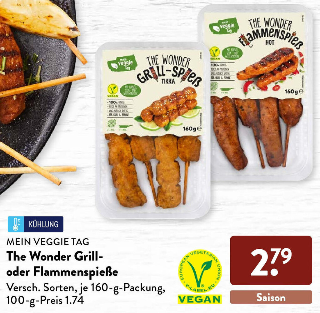 Mein Veggie Tag The Wonder Grill oder Flammenspieße 160g Packung