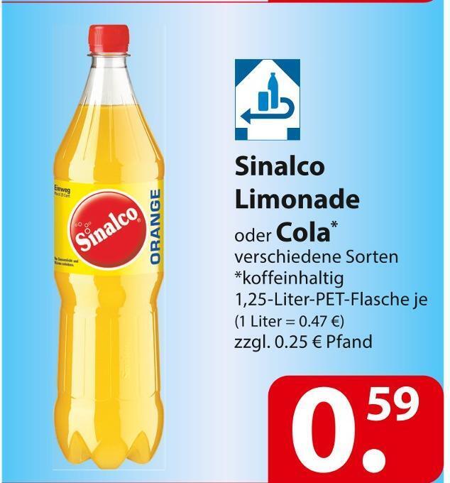 Sinalco Limonade Oder Cola Angebot Bei Famila Nord Ost