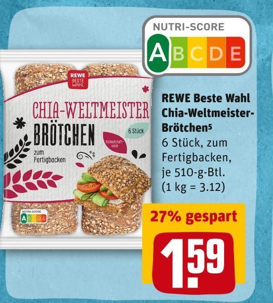 Rewe beste wahl chia weltmeister brötchen Angebot bei REWE