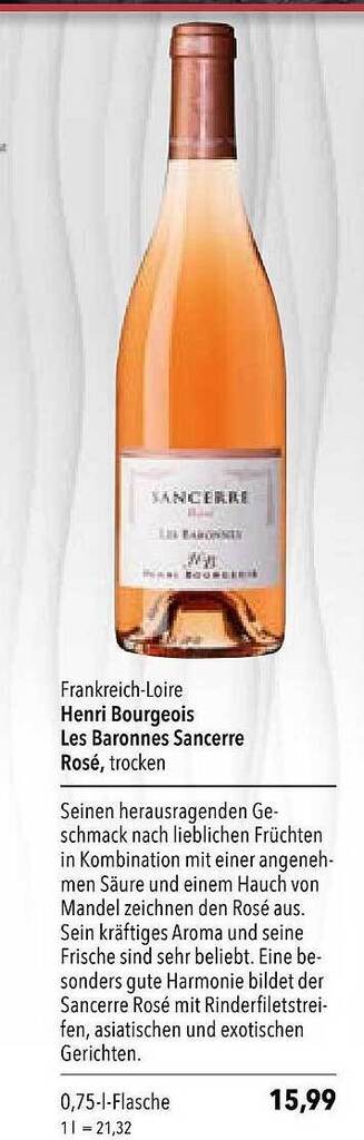 Henri Bourgeois Les Baronnes Sancerre Rosé Angebot bei CITTI Markt