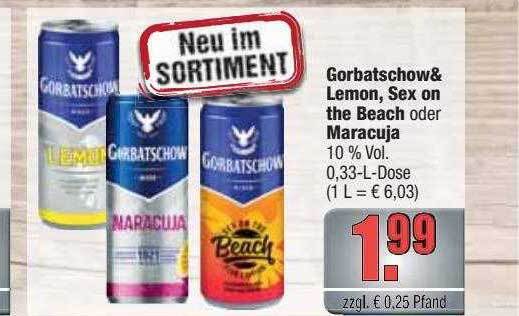 Gorbatschow Lemon Sex On The Beach Oder Maracuja Angebot Bei Alldrink