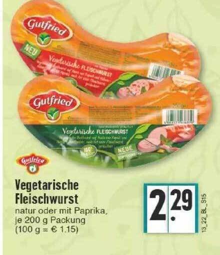 Gutfried Vegetarische Fleischwurst Angebot Bei Edeka