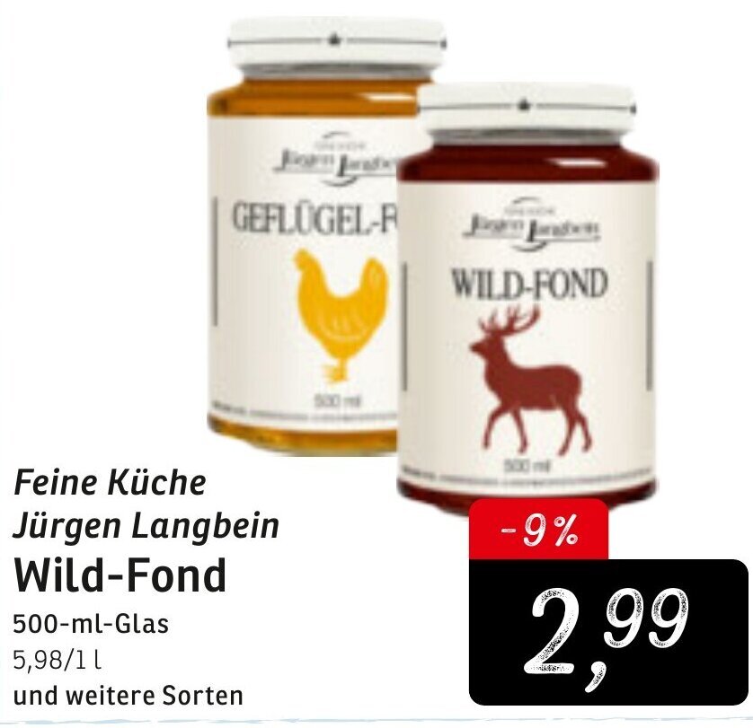 Feine K Che J Rgen Langbein Wild Fond Ml Glas Angebot Bei Konsum