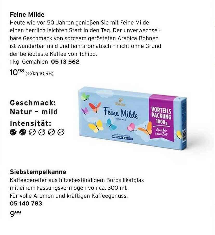 Feine Milde Oder Siebstempelkanne Angebot Bei Tchibo