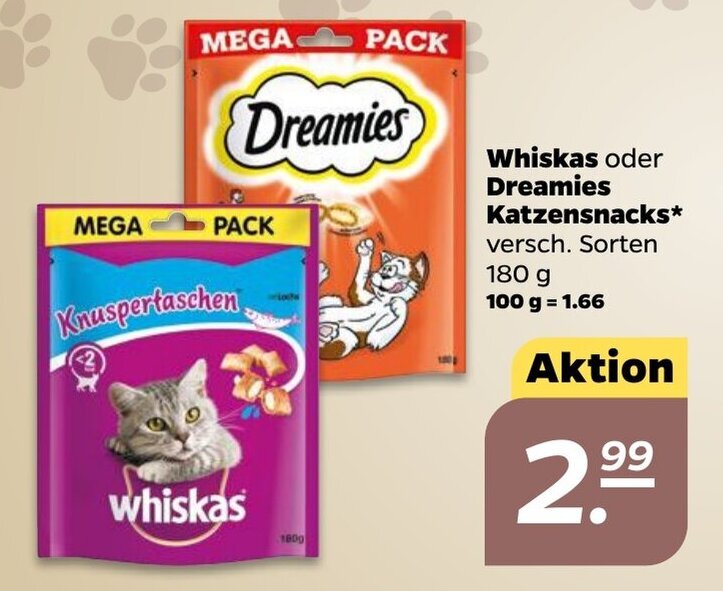 Whiskas Oder Dreamies Katzensnacks G Angebot Bei Netto