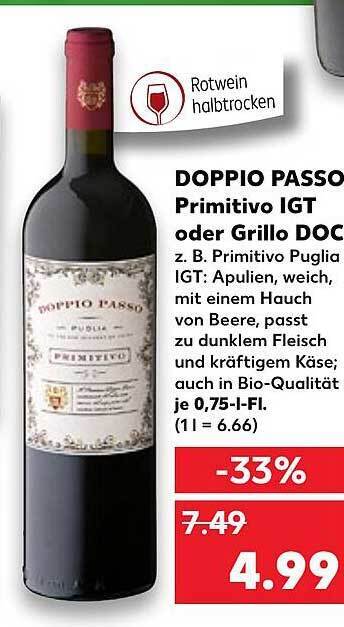 Doppio Passo Primitivo Igt Oder Grillo Doc Angebot Bei Kaufland