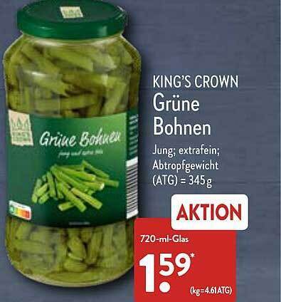 King S Crown Gr Ne Bohnen Angebot Bei Aldi Nord