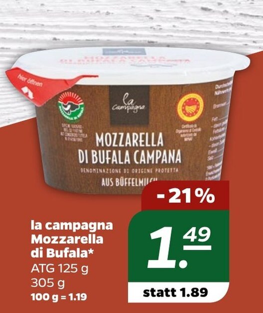 La Campagna Mozzarella Di Bufala 305 G Angebot Bei NETTO