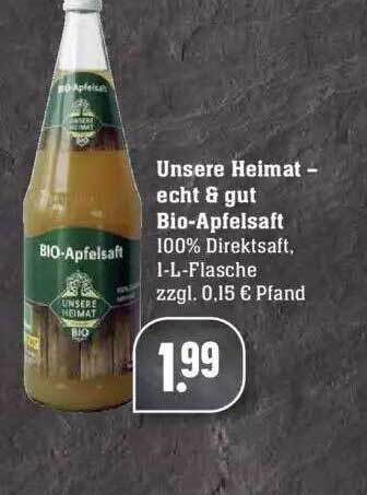 Unsere Heimat Bio Apfelsaft Angebot Bei Edeka